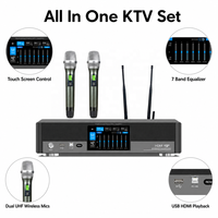Amplificateur de karaoké professionnel XUNGUAN série DK 3-en-1 150/250/350/450W avec 2 microphones sans fil UHF pour salle de karaoké