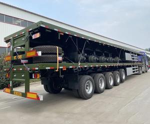 Semirremolque de Plataforma Plana de 3 Ejes para Transporte de Contenedores de Acero de 20 y 40 Pies, 60-100 Toneladas - Product Image 1