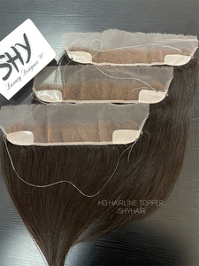 Customized 2025 SHY <b>HAIR</b> New Launched Lace Front Hairline <b>Toppers</b> Halo Hairline Frontal <b>Topper</b> Tape for <b>Women</b> - Product Image 6