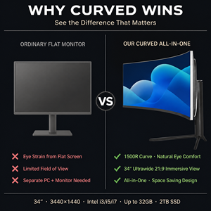 Computadoras Todo en Uno UW34 de <span class=keywords><strong>34</strong></span> Pulgadas Ultrawide 3440x1440 21:9 1500R Curva LED Intel <span class=keywords><strong>Core</strong></span> I3 32GB RAM 2TB SSD Windows 11 PC AIO - Product Image 5
