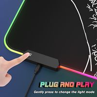 Tapis de souris de jeu RVB Waves Japanese, grand tapis de souris de jeu de bureau complet XL étendu, 12 modes d'éclairage, grand tapis de bureau à LED pour les joueurs