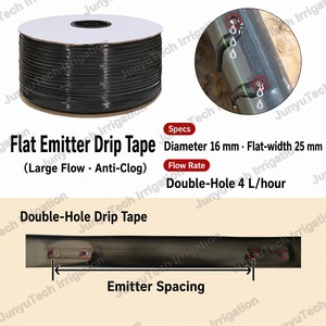 Ruban goutte-à-goutte PE 16 mm fourni par le fabricant, tuyau d'irrigation plat avec goutteurs de 0,2 mm, 0,3 mm, 0,4 mm, débit 2 L/H, 3 L/H pour système d'irrigation agricole - Product Image 2