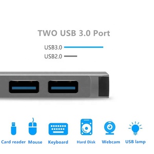 ETC72R tipo-<span class=keywords><strong>C</strong></span> 6 en 1 USB3.0 RJ45 Ethernet adaptador <span class=keywords><strong>multipuerto</strong></span> de tipo <span class=keywords><strong>C</strong></span> <span class=keywords><strong>USB</strong></span> de carga <span class=keywords><strong>C</strong></span> Hubs para Macbook pro/computadora - Product Image 5