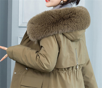 Boying Parka Gruesa de Invierno para Mujer, Chaqueta 3 en 1 de Poliéster y Algodón, Nuevo Estilo Coreano con Cintura Ajustable, Corte Entallado y Capucha, ODM