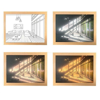 Cadre photo lumineux avec LED pour décoration de chambre, alimenté par USB, veilleuse d'ambiance, cadre d'art illuminé