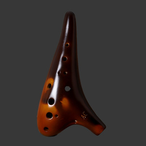 Ocarina en céramique jaune ambre à 12 trous, modèle Alto C AC, instrument à vent folklorique de fabrication artisanale pour l'enseignement musical - Vente en gros usine - Product Image 5