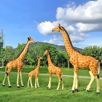 Estatua Gigante de Jirafa de Resina y Fibra de Vidrio, Escultura Animal de Alta Resistencia, Modelo Artístico Decorativo para Exteriores, Realista