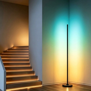 Nouvelle Lampe d'Angle LED RGBIC Intelligente 2026 avec Application et Télécommande, Synchronisation Musicale, Changement Dynamique de Couleurs, Lampe de Sol d'Angle pour Gaming - Product Image 2