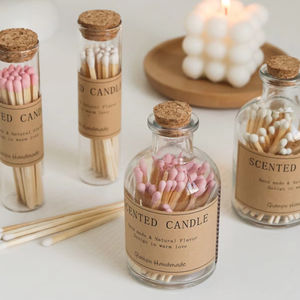 Tazza di candela profumata con bottiglia di fiammifero, contenitore di vetro con abbinamenti creativi Vintage da 10 cm, fiammiferi profumati - Product Image 1