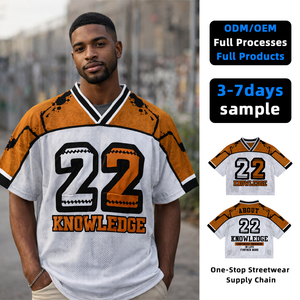 T-shirts décontractés pour hommes de premier choix, style hip-hop, en tricot Spandex/Polyester 200g, impression numérique, séchage rapide, service OEM, patchwork personnalisé - Product Image 1