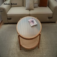 Table basse en bois de caoutchouc d'intérieur simple japonais pour salon, hôtel, appartement, villa ou école