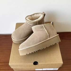 Botas Vaqueras de Piel de Oveja para Invierno, Antideslizantes, Suaves, Originales Uggs, Botas de Campo para <span class=keywords><strong>Mujer</strong></span> - Product Image 2