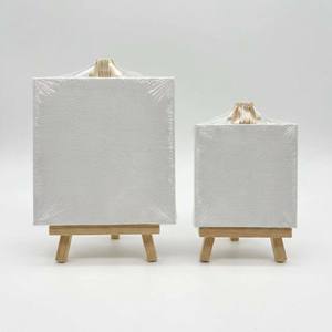 Lot de mini toiles pour enfants avec chevalet, panneaux de <span class=keywords><strong>peinture</strong></span> vierges blancs, support de présentation en bois <span class=keywords><strong>sur</strong></span> trépied, pour projets DIY des enfants - Product Image 5