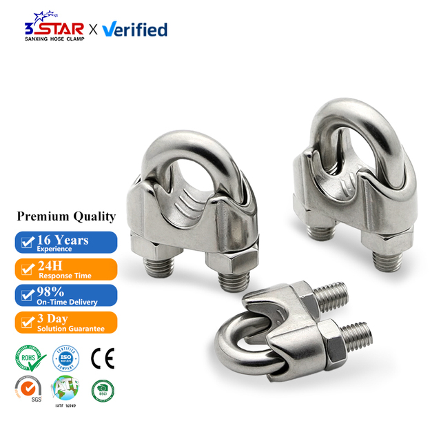 U Bolt Wire Rope Clip Grip 304 Stainless Steel Wire Rope Clamps Cable Clamps