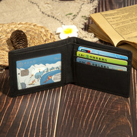 Dompet Minimalis Unisex Tipis dengan Kantong Depan, Penjepit Uang, Pelindung RFID, Tempat Kartu Kredit, Dompet Lipat Pendek