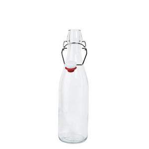 Commande en gros bouteille en verre transparent <span class=keywords><strong>à</strong></span> couvercle rabattable excellente pour le stockage des épices condiments marchandises sèches - Product Image 2