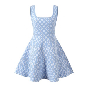 <span class=keywords><strong>Robe</strong></span> Courte Tricotée <span class=keywords><strong>D</strong></span>écontractée Sans Manches OUDINA <span class=keywords><strong>Originale</strong></span>, Texture Ondulée Élégante, Coupe Trapèze, Robes <span class=keywords><strong>d</strong></span>'Anniversaire pour Femmes - Product Image 1