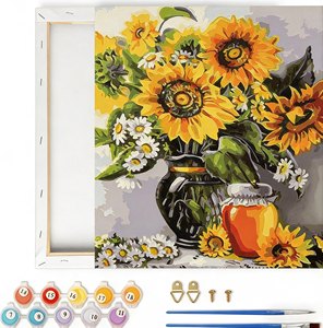 Kit <span class=keywords><strong>de</strong></span> Pintura por Números <span class=keywords><strong>de</strong></span> Girasoles <span class=keywords><strong>con</strong></span> Marco, Decoración <span class=keywords><strong>de</strong></span> Pared para <span class=keywords><strong>el</strong></span> Hogar, Set <span class=keywords><strong>de</strong></span> Pintura para Regalo, Hobby <span class=keywords><strong>de</strong></span> Relajación, <span class=keywords><strong>Arte</strong></span> en Lienzo - Product Image 1