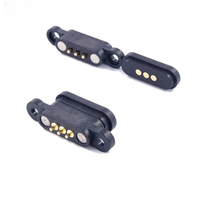موصل شحن مغناطيسي JBL 2 3 7 Pin DIN SMT Pogo Pin عالي التيار 2 أمبير مطلي بالذهب مع غلاف نحاسي مقاوم للماء قابل للتخصيص للوحة الدوائر المطبوعة