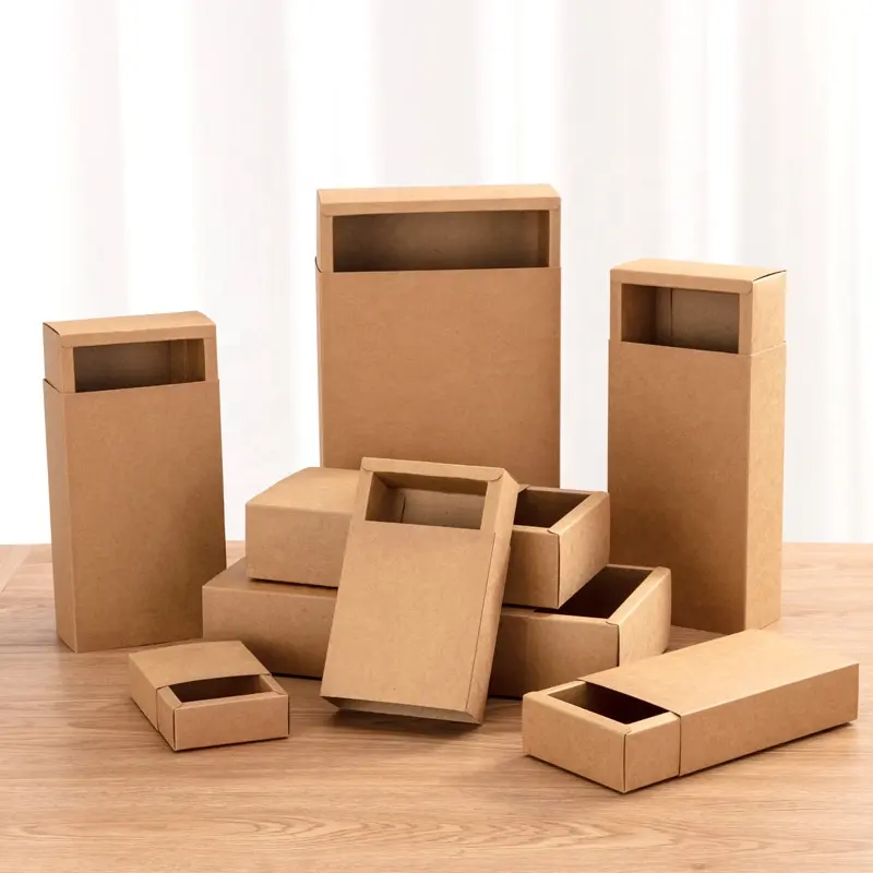 कस्टम छोटे क्राफ्ट पेपर गत्ता दराज बॉक्स कैंडी उपहार पैकेजिंग क्राफ्ट पेपर बॉक्स