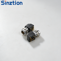 Connecteur aviateur Sinztion 90° coudé Push-Pull Série B EXG 00B 0B 1B, prise de montage sur circuit imprimé aérospatial avec broches et noyaux personnalisables