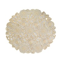 Napperon de table rond ajouré Rose, style nordique, en PVC, imperméable, résistant à l'huile et isolant thermique, pour hôtels et mariages