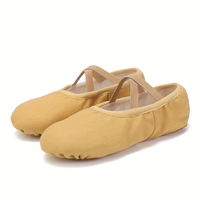 Zapatillas de Ballet de Lona Suave para Niñas, Zapatillas de Danza Elásticas de Color Sólido para Competencia y Práctica