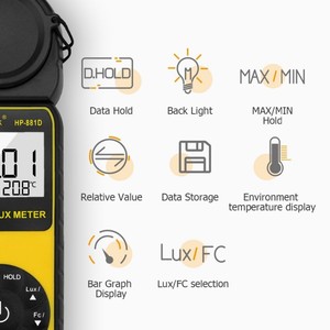 MAX Hold Bar Display Display <span class=keywords><strong>esposimetro</strong></span> dati memoria Lux Meter fotografia ROKTOOLS - Product Image 4