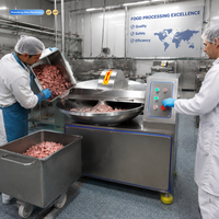 Mesin Pemotong Mangkuk Baja Tahan Karat Komersial untuk Pengolahan Daging Beku, Sosis, Burger Patty, Akurasi Tinggi 110/220/380V 1