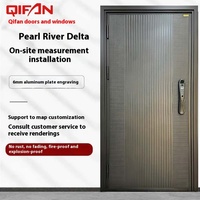 Puerta de Entrada de Seguridad de Aleación de Aluminio de Alta Gama, Moderna, Personalizable, con Aislamiento Térmico Interior, para Fábrica, Hogar y Patio