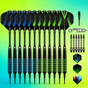 Set di Freccette con Punta Morbida in Acciaio <span class=keywords><strong>e</strong></span> Ottone da 18g <span class=keywords><strong>e</strong></span> 20g - Dardi Durevoli ed Ecologici per Casa <span class=keywords><strong>e</strong></span> Feste - Product Image 1