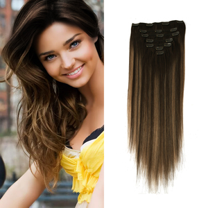 K.SWIGS Extensiones de Cabello Humano Remy Chino 100% con Clip, Cutícula Alineada, Densidad Normal, Suaves, Sin Caída, Color Mixto, Liso Natural - Product Image 6