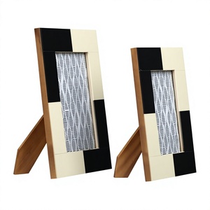 Decorative Pine Wood & Bone Inlay Customized <b>Photo</b> <b>Frame</b> with UV Printing Foldable Design for Modern Bedroom and Tabletop Decor - Product Image 1
