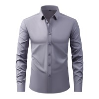 Chemise décontractée pour homme la plus vendue, extensible dans les quatre sens, sans fer, résistante aux plis, couleur naturelle.