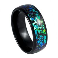 Fabriqué en Chine 6mm hommes opale bague en tungstène hommes luxe opale incrustation bague de fiançailles en carbure de tungstène