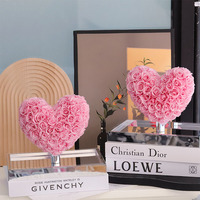 Boîte cadeau en acrylique 3D avec fleurs séchées et conservées, rose éternelle, battement de cœur, Saint-Valentin, fête des mères
