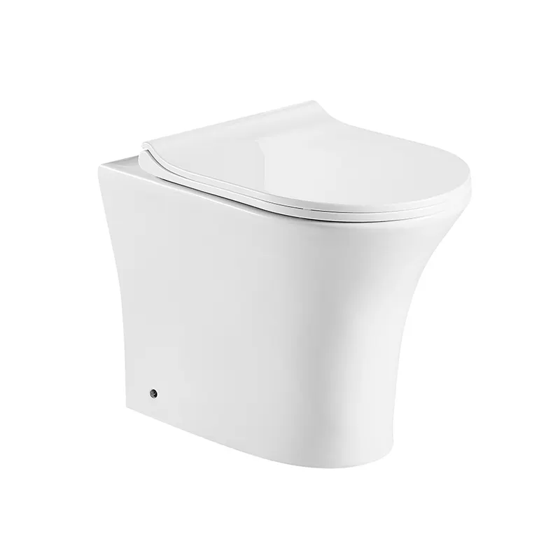 Modern Two Piece White Color Design Streamlined Shape Floor Standing Ceramic Closet Design Wall Hung Flush Toilet