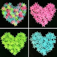 Autocollants muraux décoratifs 3D en forme de petite étoile de 3 cm avec logo OEM, veilleuse, autocollants de conte de fées pour chambre, autocollants DIY pentagramme pour la maison
