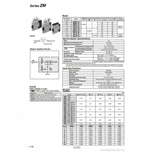 SMC Pneumatique ZM071H-J5LZ-E15 Éjecteur à vide Machines de production électronique - Product Image 1