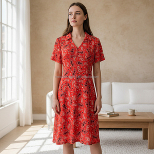 Abito da tè personalizzato con stampa Paisley per donna, abiti casual da donna - Product Image 1