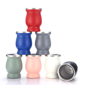 GZYSL — tasse à thé en acier inoxydable, RTS 8 oz, type caleçon tibétain, avec double paroi, isolation thermique, avec paille à cuillère Bombilla - Product Image 3
