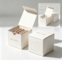 Boîtes cadeaux blanches à couvercle rabattable avec logo personnalisé imprimé, plateau divisé, emballage en carton carré minimaliste pour cosmétiques et soins de la peau