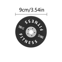 Sous-verres personnalisés en forme de poids de musculation, en caoutchouc PVC de haute qualité, pour la maison, l'hôtel, la salle de sport, sous-verres en forme de poids de musculation en 3D, cadeau promotionnel miniature pour la salle de sport