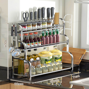 Sell Well <strong>3</strong> <strong>Layer</strong> Metal Standing Spice Holder Kitchen 2-tier Shelf Organizer <strong>Counter</strong> <strong>Top</strong> Storage <strong>Rack</strong> - Product Image 3