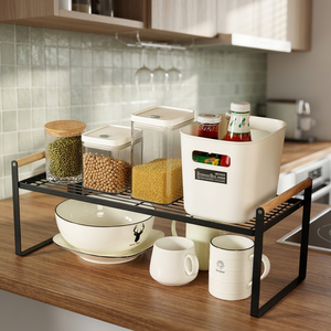Black Chic Metal Dish Racks Neat and Dry Kitchen Cabinet <b>Storage</b> That Combines Style and Utility with Tableware Use - Product Image 5