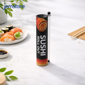 Custom Logo Recyclable Food Grade Cardboard Sushi Paper Cylinder Packaging Box Easily Sushi Push Pop up Paper Tube <b>Container</b> - Product Image 2