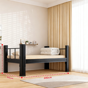 Giường sắt rèn một lớp giường hồ sơ dày giường thép gia cố với khung giường sắt cho ký túc xá sinh viên và nhân viên - Product Image 6