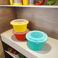 Boîte à lunch ronde en plastique jetable de 1000ml/1250ml/1500ml pour aliments pour le stockage et la portabilité