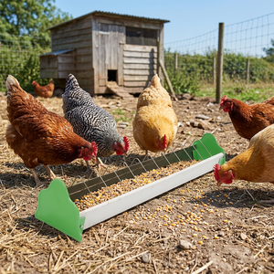 141 Crown Plastic Poultry Feeding Trough with Wire Guard Chicken <b>Feeder</b> for Chickens, <b>Pigeons</b> & Birds Made in Taiwan - Product Image 3