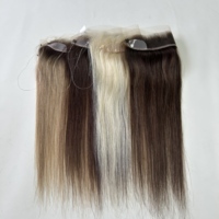 Listo para enviar: Topper de cabello humano con encaje HD 12x2, línea de cabello frontal estilo libre con cordón ajustable para cabello recesado, transpirable